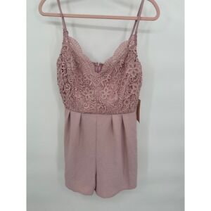 Blashe Women's‎ Lace Bodice Romper - Light Pink - Sleeveless - Size L
